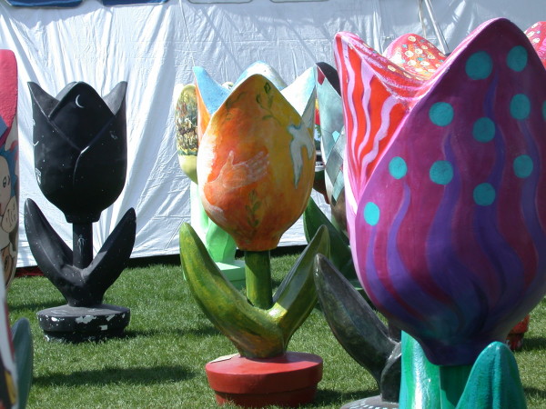 Tulip sculptures in downtown Ottawa Tulip Festival
