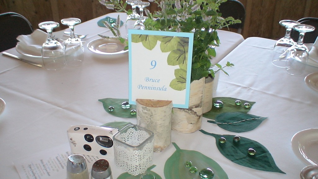 Table display at Saunders Farm wedding