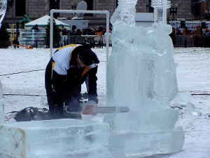 Typical ice carvings can be seen at Ottawa's Winterlude